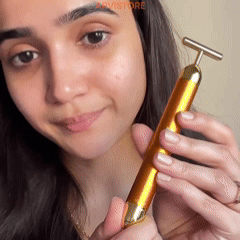 24K Gold Energy Beauty Bar Electric Facial Massage Roller